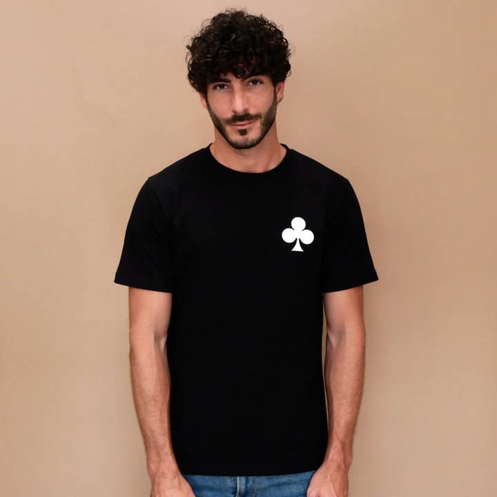 ACE OF CLUBS BLACK T-SHIRT for wholesale by monsieurbarr