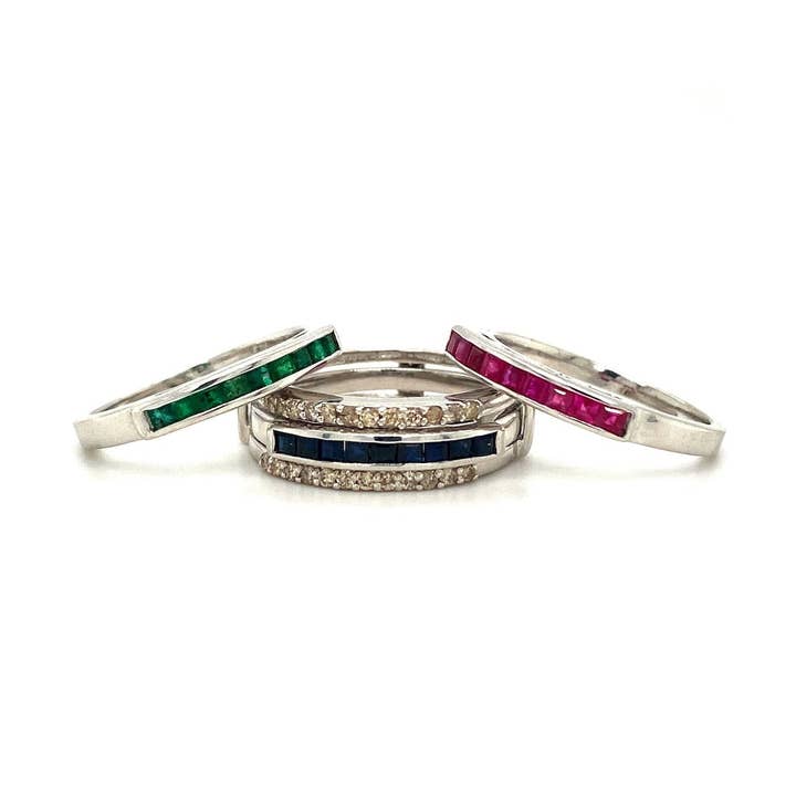 Multi Colour Stones Ring in .925 Sterling Silver - KSR 19312 for wholesale by Kotawala Jewels