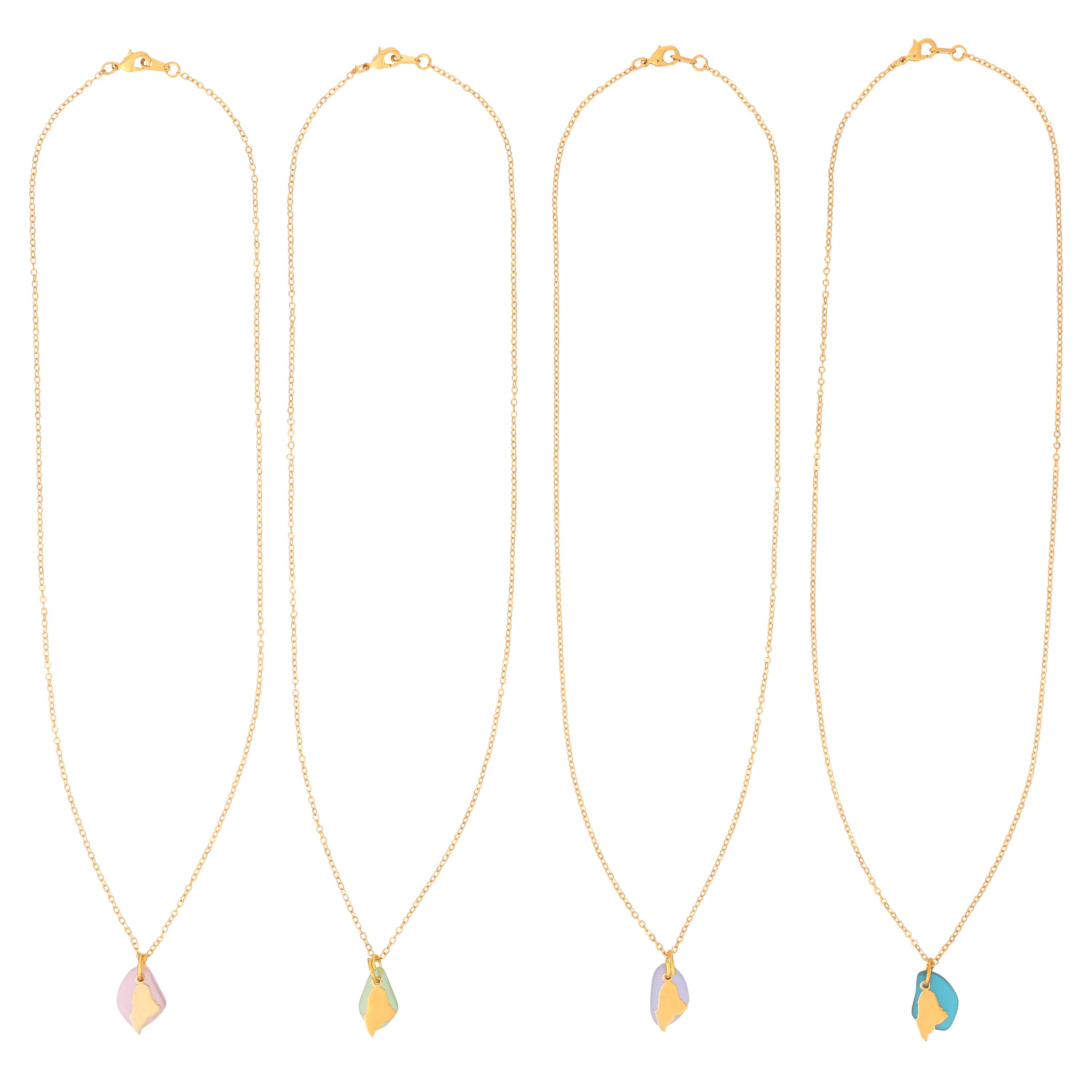 Liv Free Designs - Vente Colliers à pendentif - Collier en verre doré de la mer du Maine6