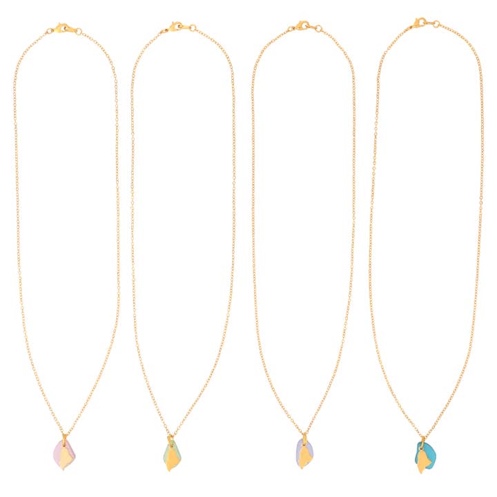 Liv Free Designs - Vente Colliers à pendentif - Collier en verre doré de la mer du Maine6