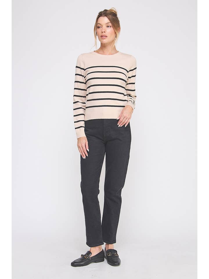 Allie Rose - Wholesale Knit Top - Women's - Fine gauge striped sweater8