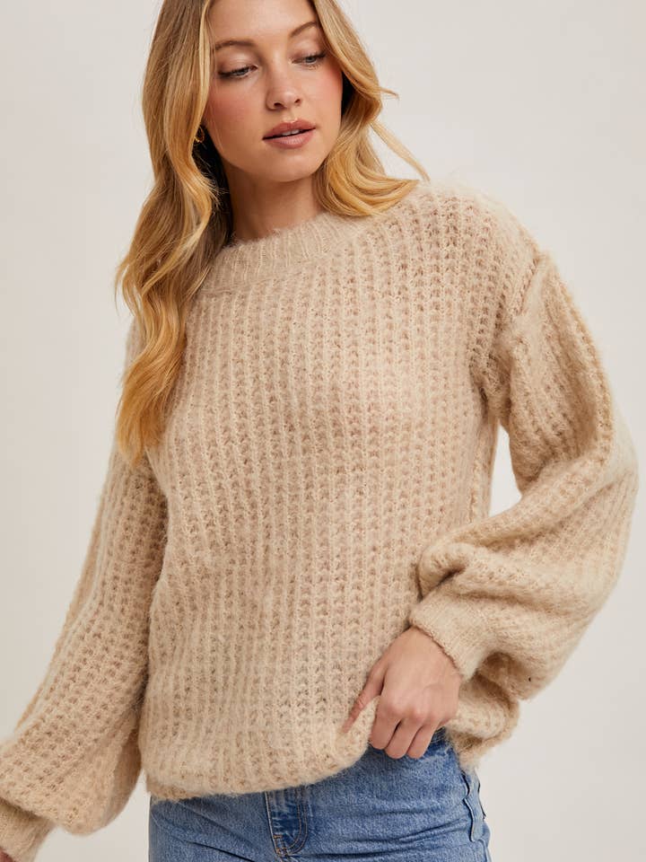 Bluivy – wholesale Pullovertröja - Dam – Oversized tröja i våffelstickning10