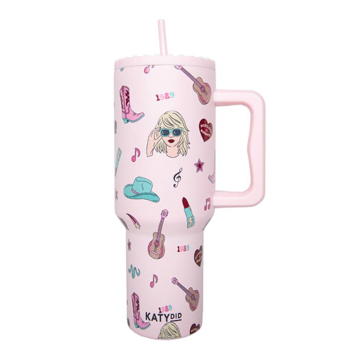 Light Pink Music Girl Eras Icons Wholesale 38 Oz Tumbler for wholesale on Faire