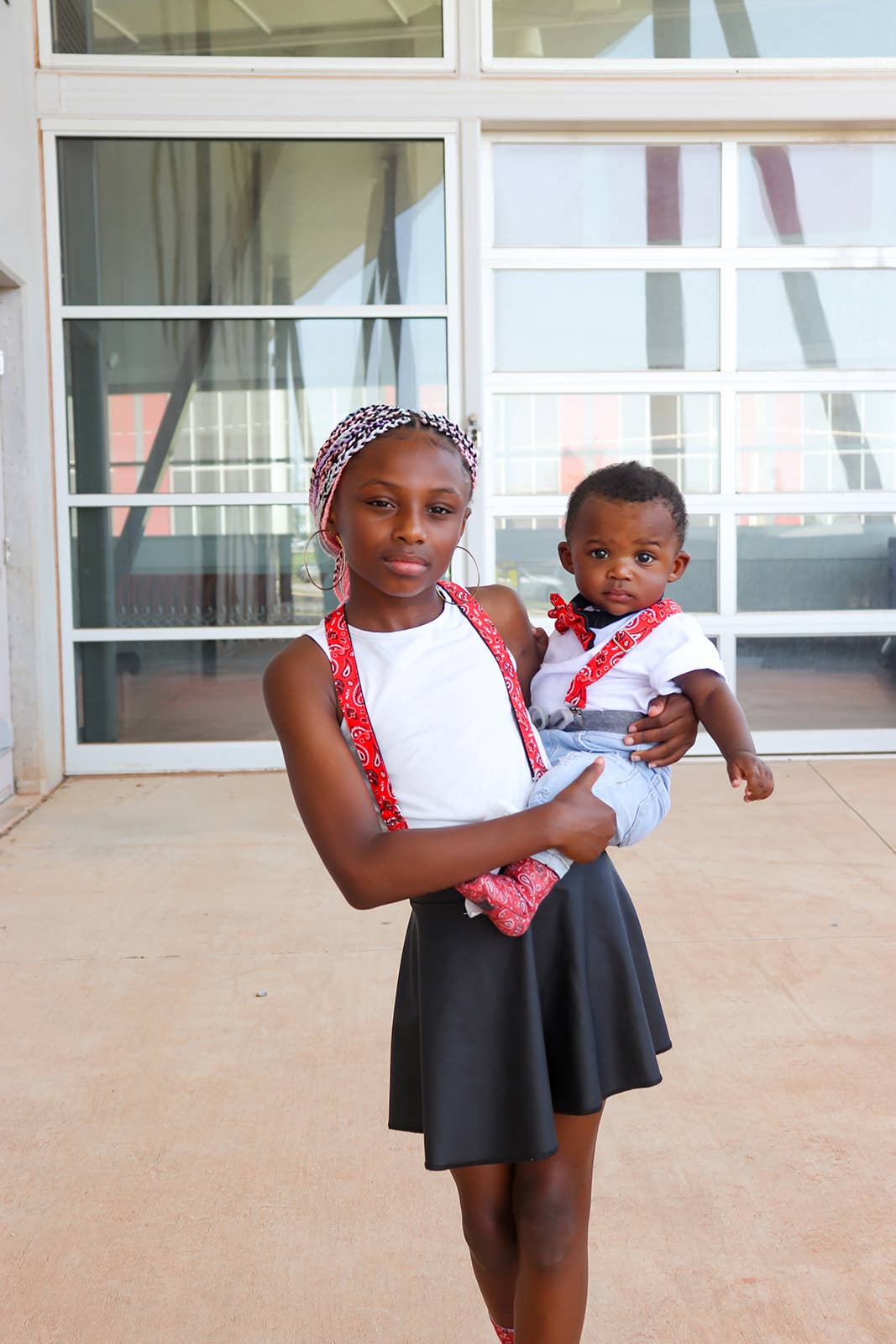 Dapper Xpressions – wholesale Suspenders – Unisex – Red Bandana Skinny Suspenders & Bow Tie, Handmade Formal Wea7