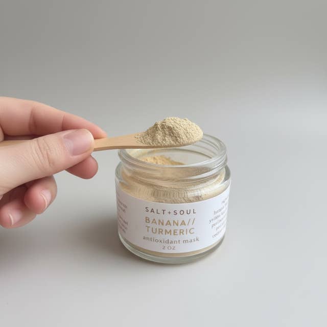 Banana + turmeric clay face mask | skincare mask | vitamin C for wholesale by Salt + Soul Skincare