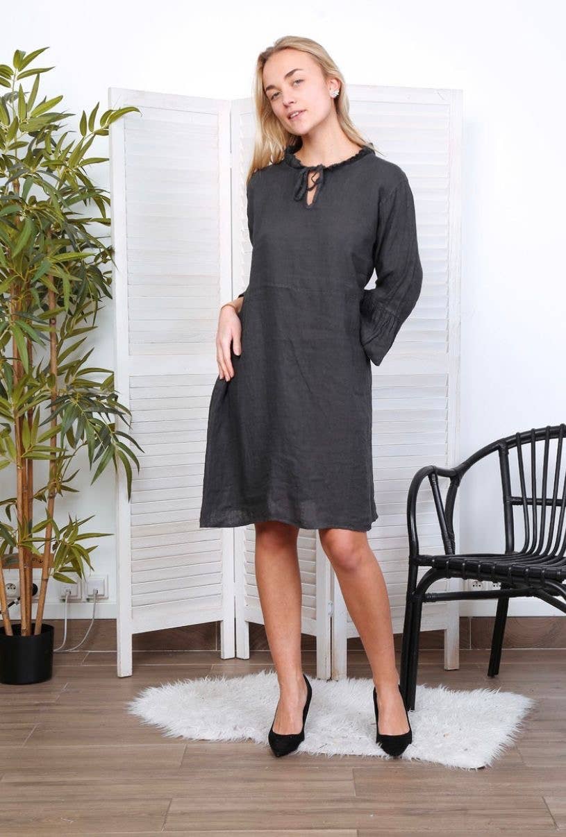 LÉA & LUC - Wholesale Dress - Women's - Short dress in 100% linen REF.134445