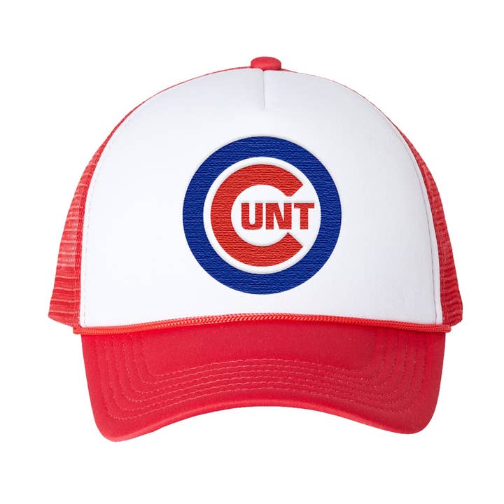 Gorra de camionero bordada de los Cunt Cubs inspirada en el béisbol para venta al por mayor de Calm Down Caren