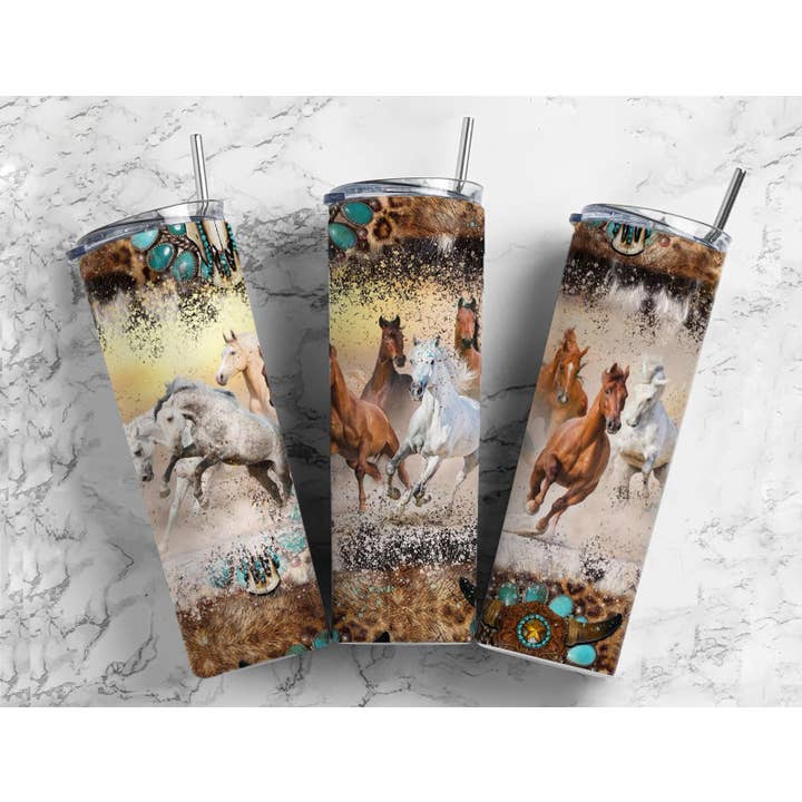 Gobelet Teal Horse 20 oz pour la vente par Charm Boutique & Designs