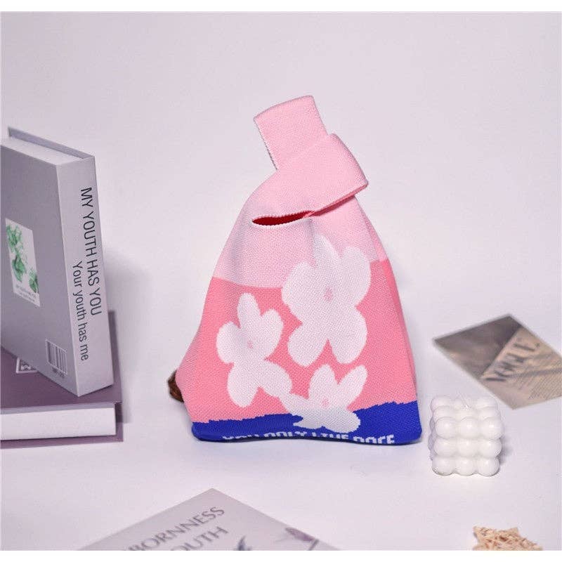 FurDecoration – Sacola - Mulher por atacado – Mala de pulso em malha de malha com mini abertura de cor contrastante8