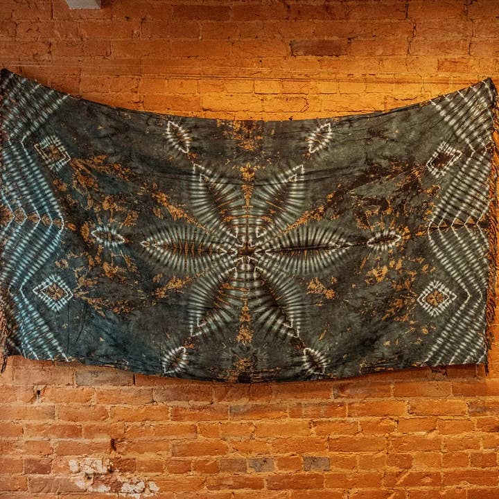 Gardenbelle Shop - Wholesale Tapestry/Textile - Beachy Hand Dyed Large Sarong Tie Dye Tapestry, Fringe Throw