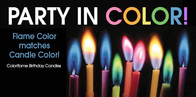JII - Wholesale Cake Candle - Colorflame Birthday Candles in 26 Piece Counter Display16