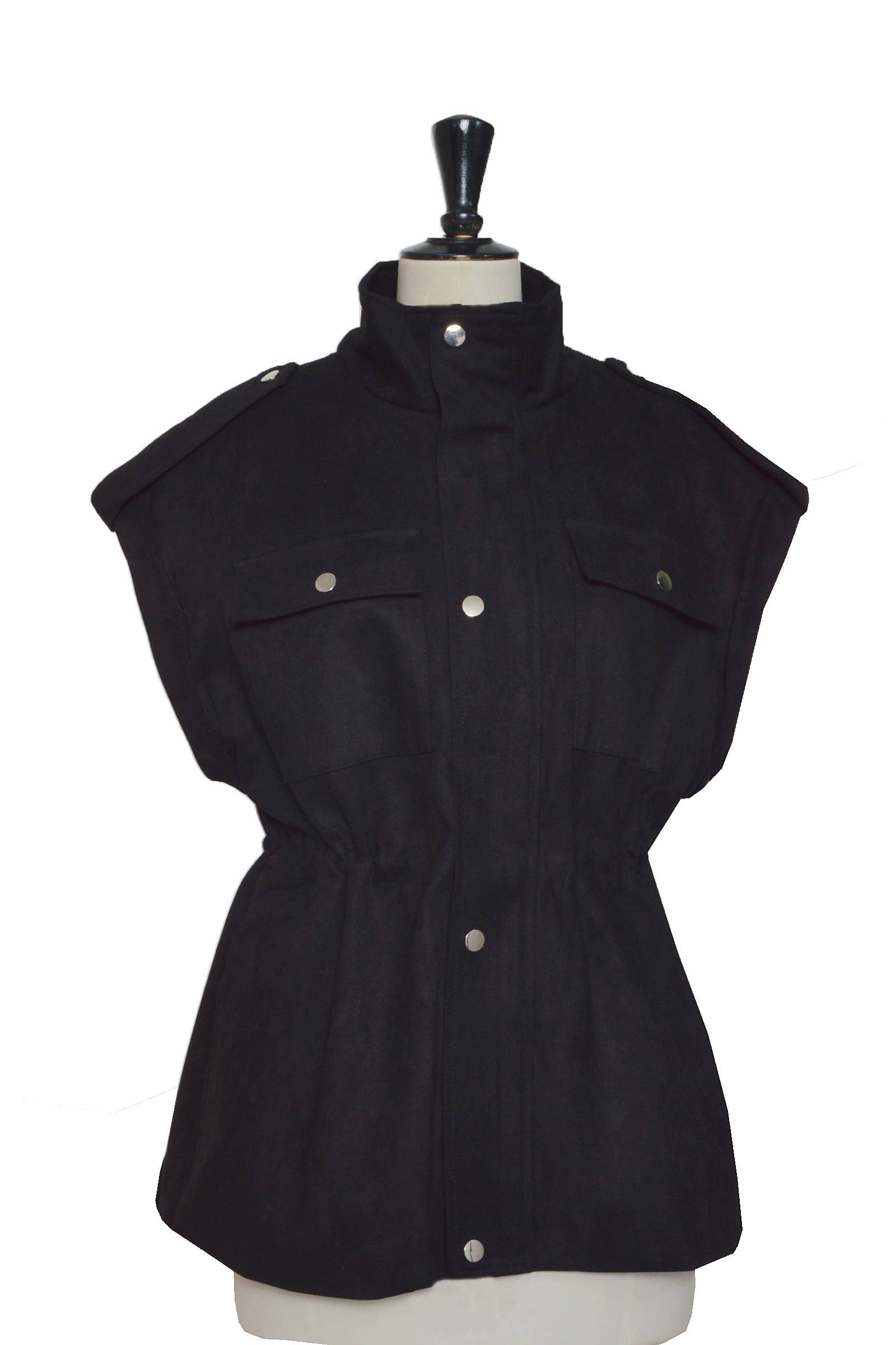 ELLI WHITE – wholesale Väst - Dam – Ärmlös safariväst i mockaimitation3