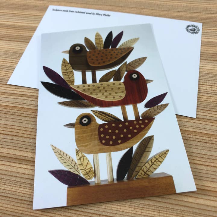 Bunny with a Toolbelt - Wholesale Postcard - Stacked Bird Sculpture Postcards1