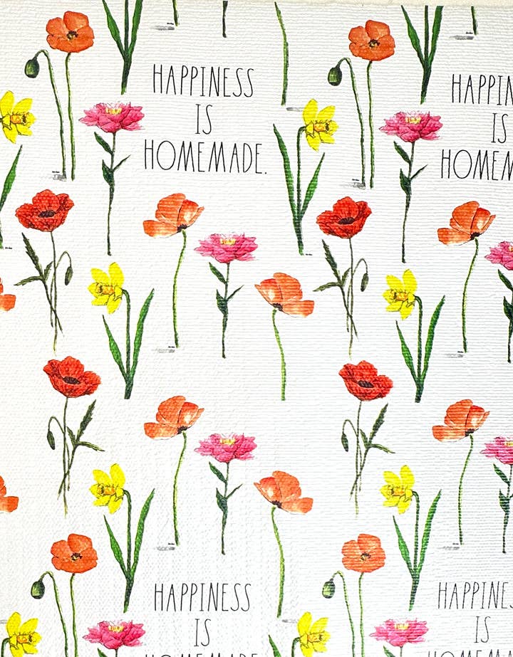 DesignStyles Home – wholesale Lådfodral – Rae Dunn ”Lycka är hemlagad” tvåpack hyllfoder med blommigt tema3