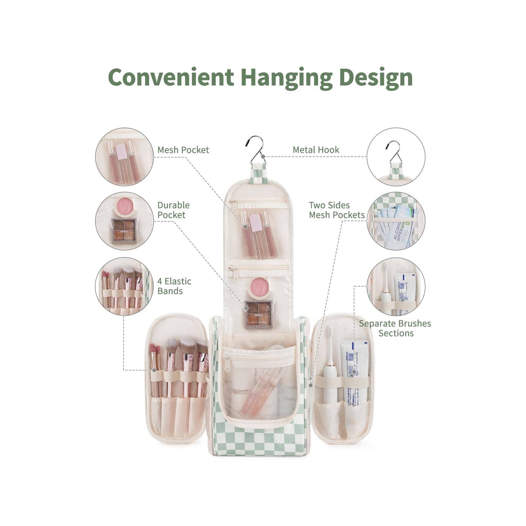 wandf - Wholesale Toiletry Bag - Women's - Hanging Travel Toiletry Cosmetic Bag for Women111