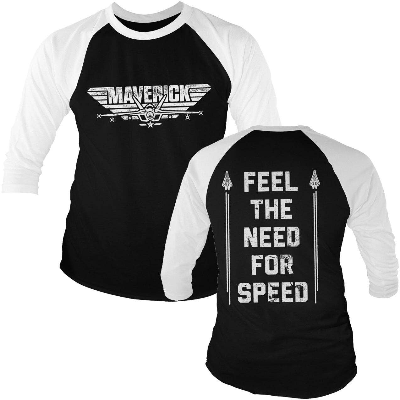 WhiteBlack Top Gun Maverick - Need For Speed Baseball 3/4 Sleeve Tee for wholesale on Faire0