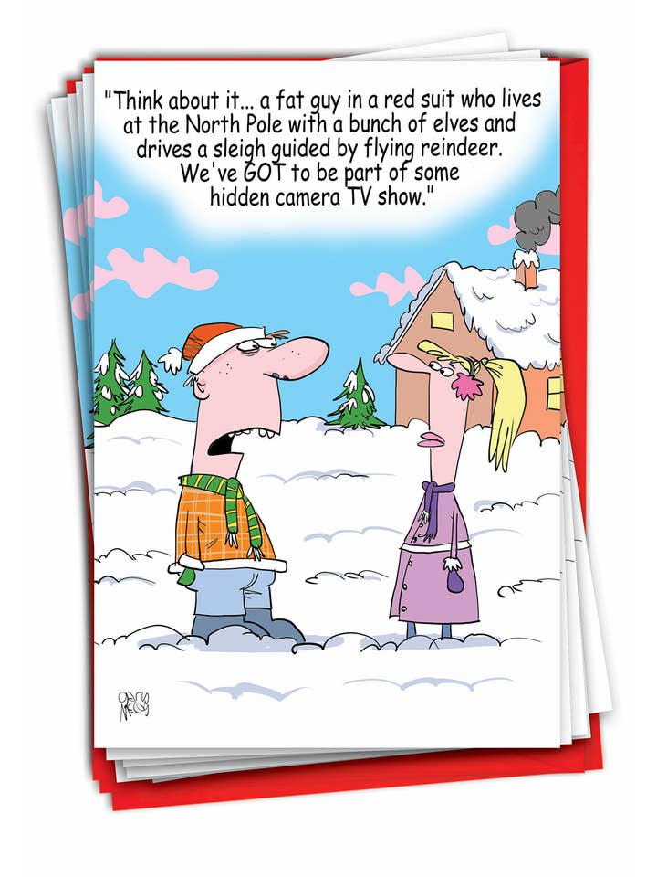 Schachtel mit 12 Weihnachtskarten — Hidden Camera Show für den Großhandel von NobleWorks