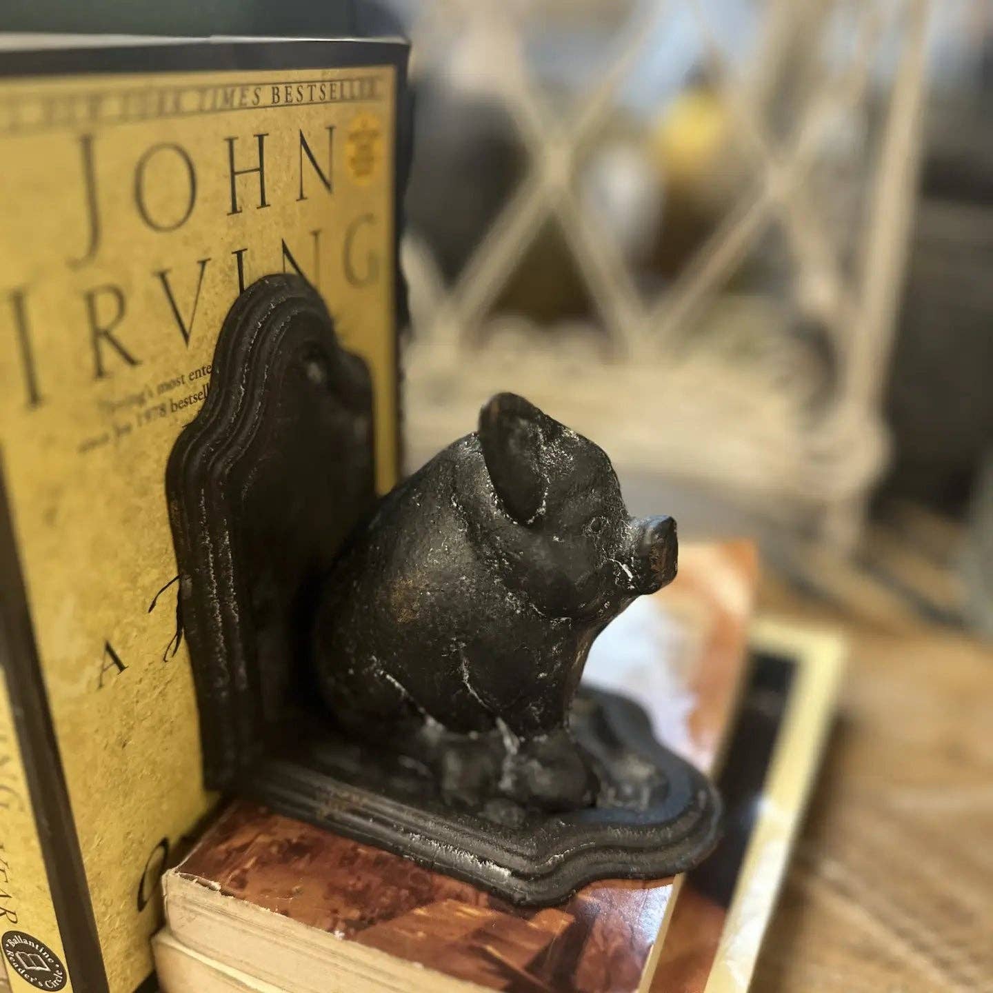 Vagabond Vintage - Wholesale Bookend - Set of Pigs Cast Iron Bookends1