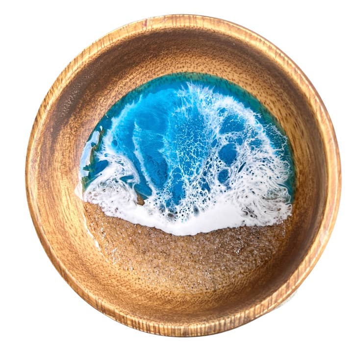 4-Inch Mini Beach Wood Bowl Small Gift or Souvenir for wholesale by Two Seas Arts LLC