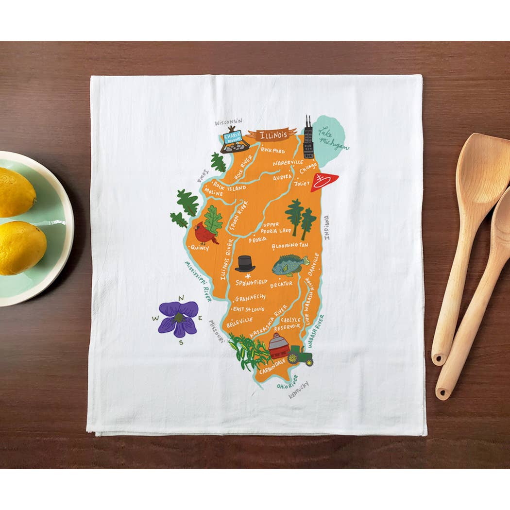 Allport Editions – Engroshandel Viskestykke – Hej USA håndklædeserie - ALLE 50 STATER HER!13