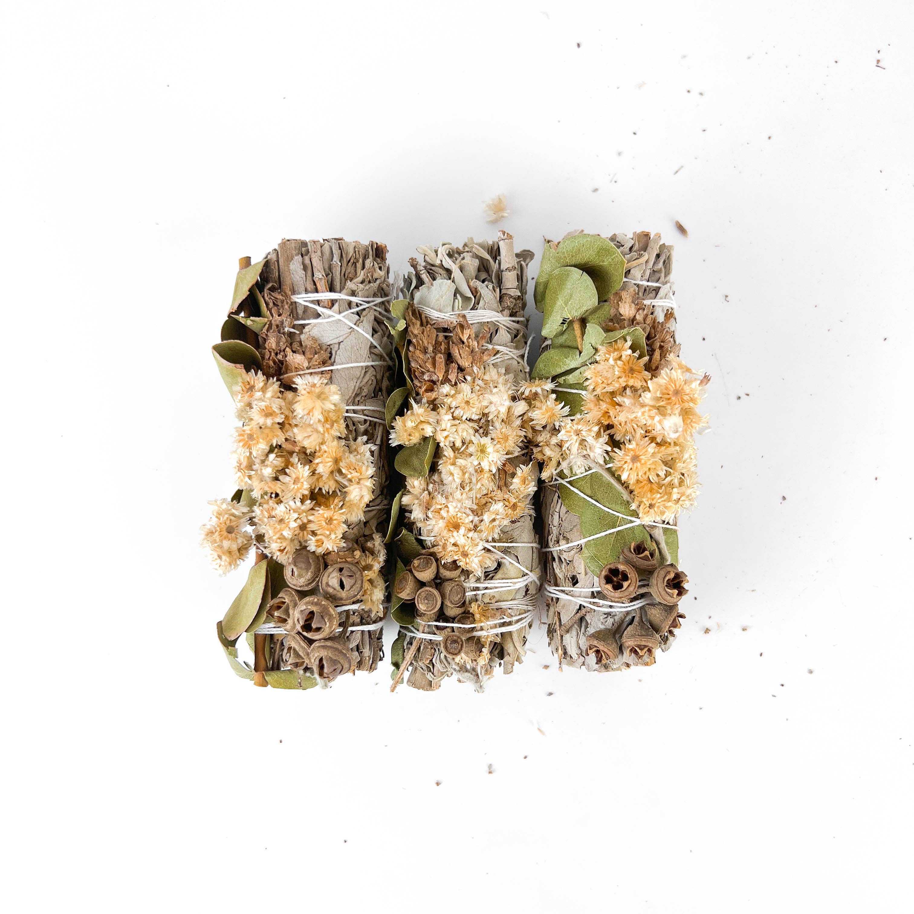 GREENROOTS USA LLC - Wholesale Sage Bundle - White Sage, Lavender & Eucalyptus Dollar Sage 4"19