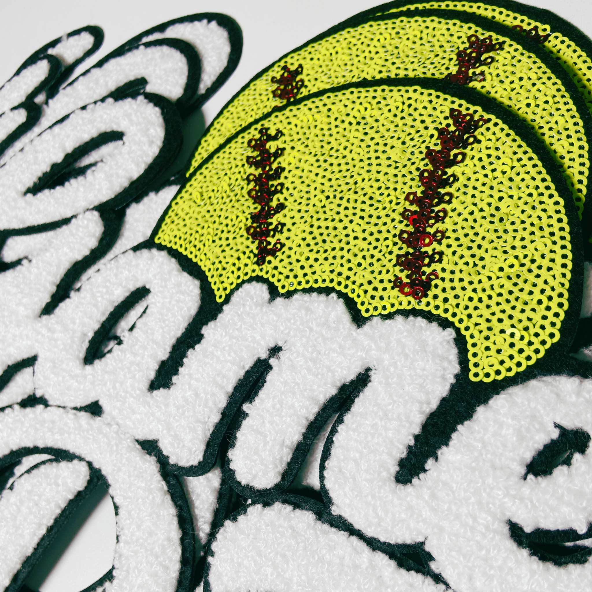 TEELUX - Wholesale Patch - 11" w GAME DAY Softball sequins and Chenille Patch4