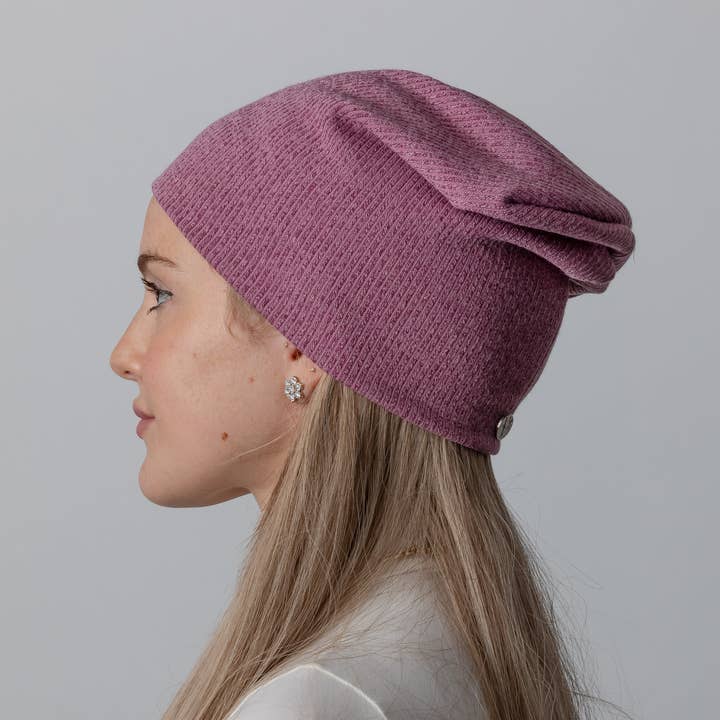 Rose Heathered Knit Beanie for wholesale by VALERI