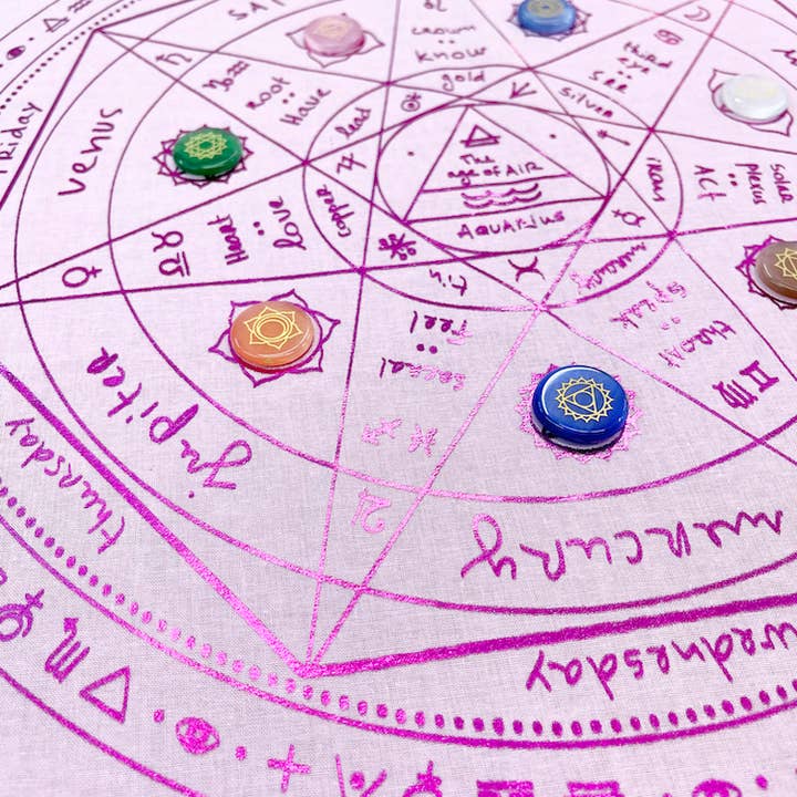 The Wheel of Chakra Healing Kit - Pink with Pink foil print for wholesale by ATSUYO ET AKiKO