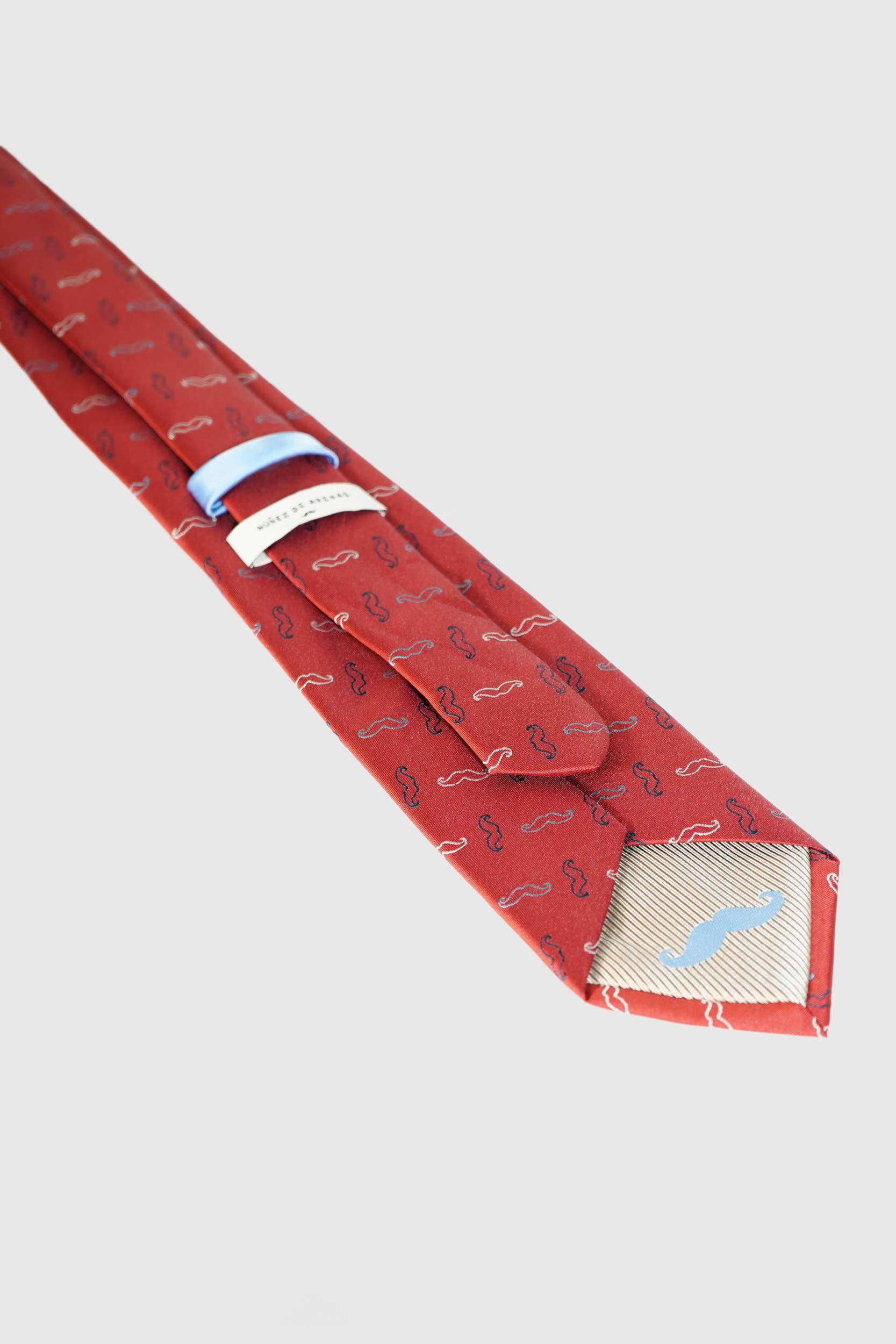 red Wide Men's Tie Satin Finish 7cm - Bicolor Mustaches for wholesale on Faire1