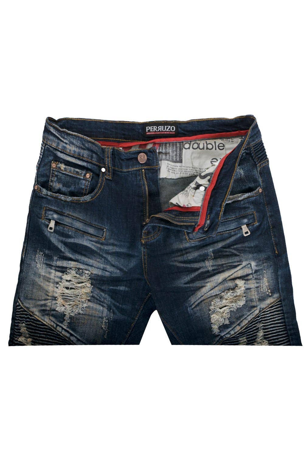 Perruzo - Wholesale Jeans - Men's - LA Blue Moto Jeans (7550)2