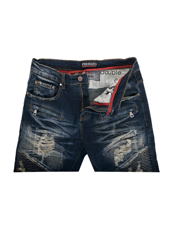 Perruzo - Wholesale Jeans - Men's - LA Blue Moto Jeans (7550)2