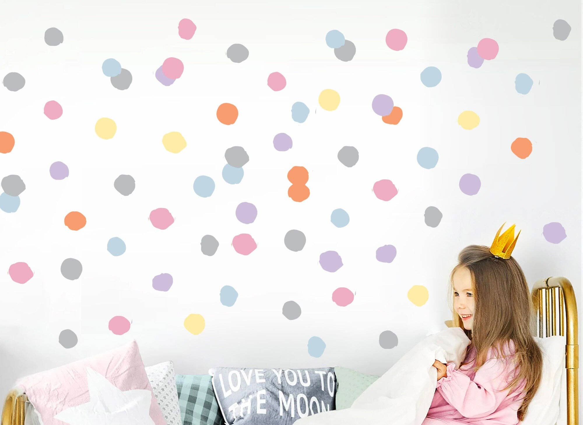 WallKoala - Wholesale Wall decal/stickers - Vivid Pastel Polka Dots Scatter Removable Wall Decal