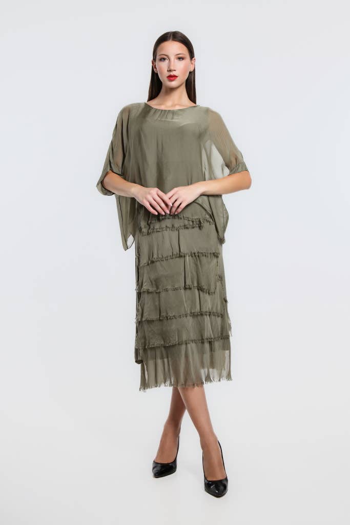 TINA Stephens Italy/Tees By Tina - Wholesale Dress - Women's - Gail Tiered Ruffle Dress (DQ206)13