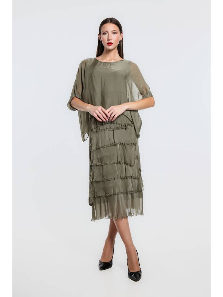 TINA Stephens Italy/Tees By Tina - Wholesale Dress – Women's - Gail Tiered Ruffle Dress (DQ206)13