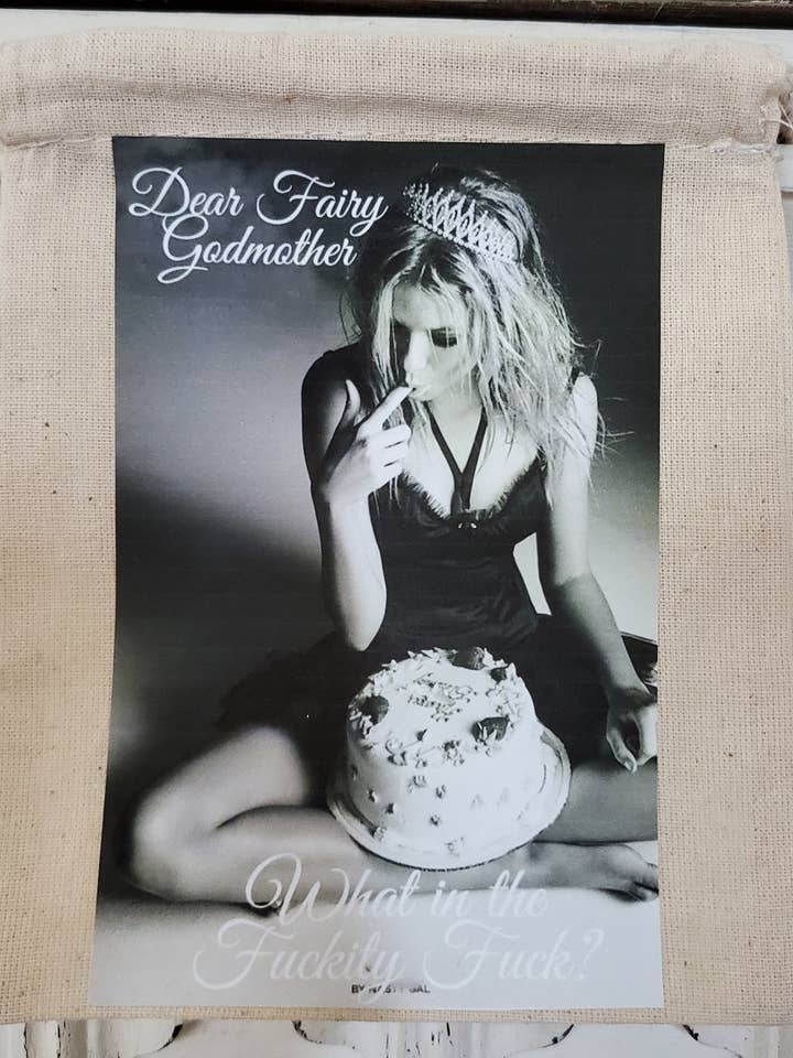 Canvas Draw String Gift Bag Fairy Godmother for wholesale by Little Heart Designs