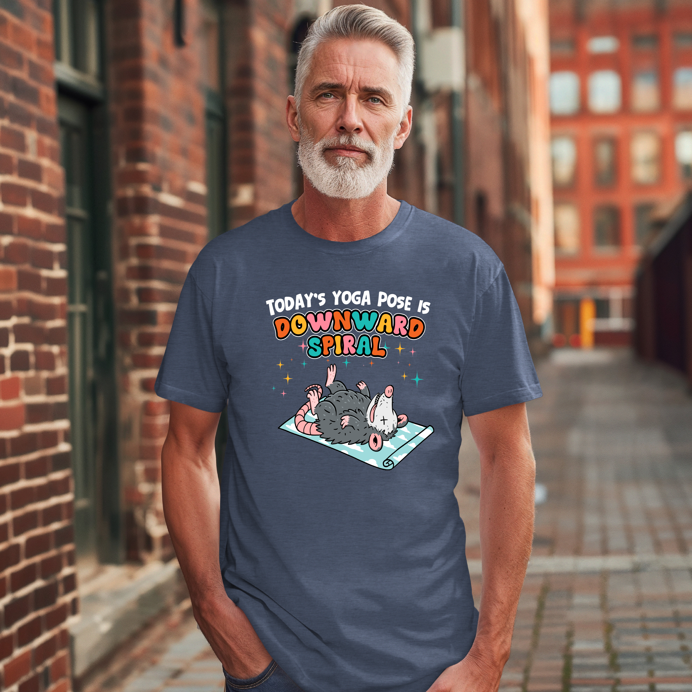 316 Legacy LLC - Wholesale T-Shirt (Graphic) - Men's - Yoga Pose Possum, Downward Spiral, Unisex, Shirt, T-shirt2