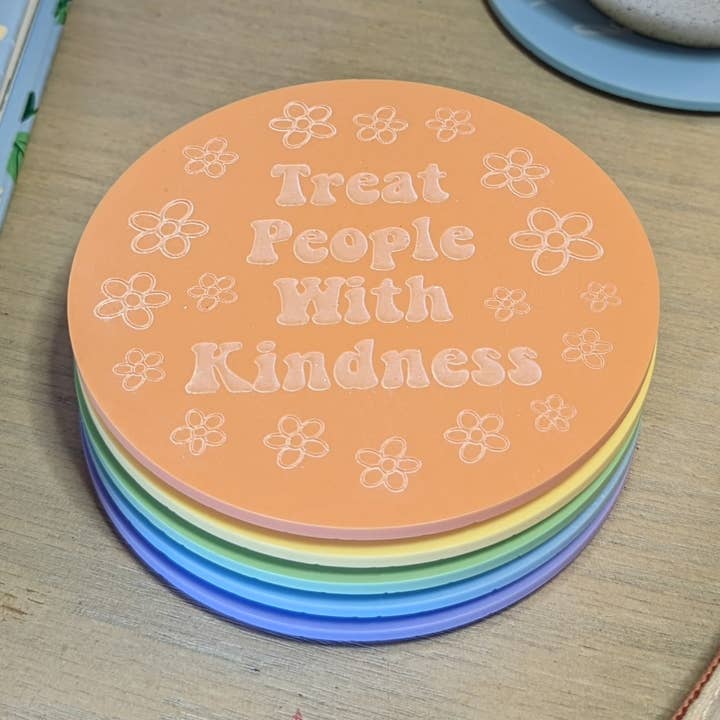 Harry Styles Coasters, Treat People With Kindness, TPWK for wholesale by Crawford Custom Engraving