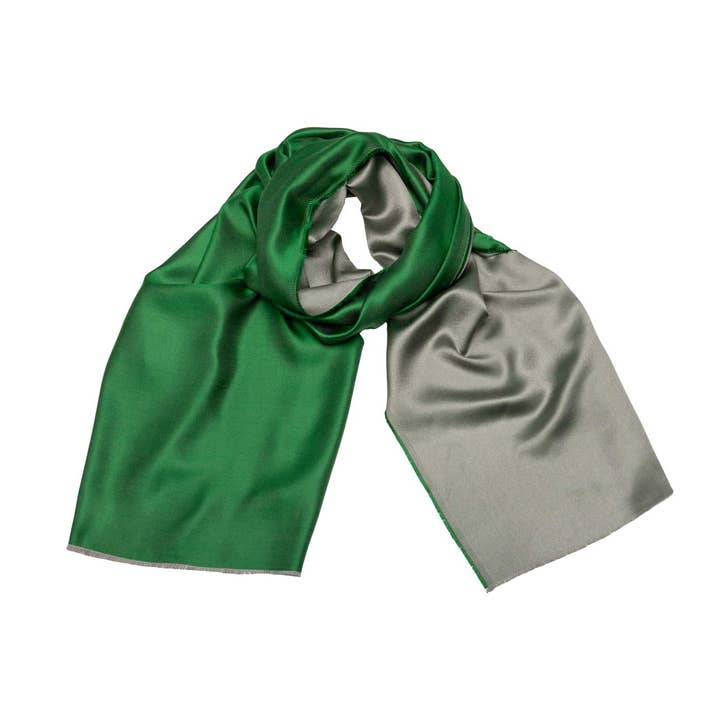 elegant silk scarf in green and grey for wholesale by Shirin Sehan