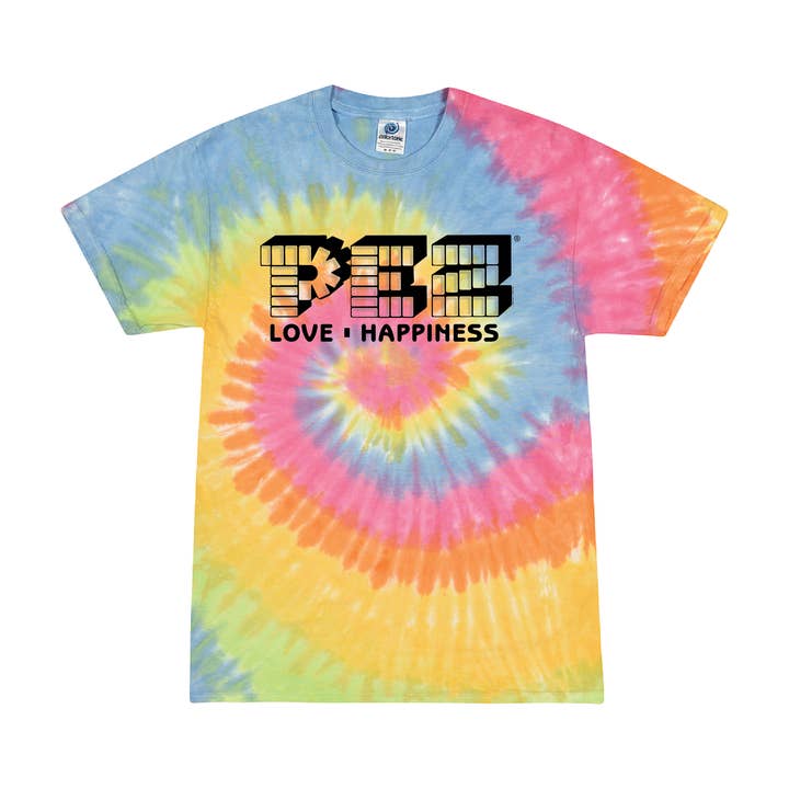 PEZ® Tie-Dye Tee | Love & Happiness for wholesale by www.sweetvintagetees.com