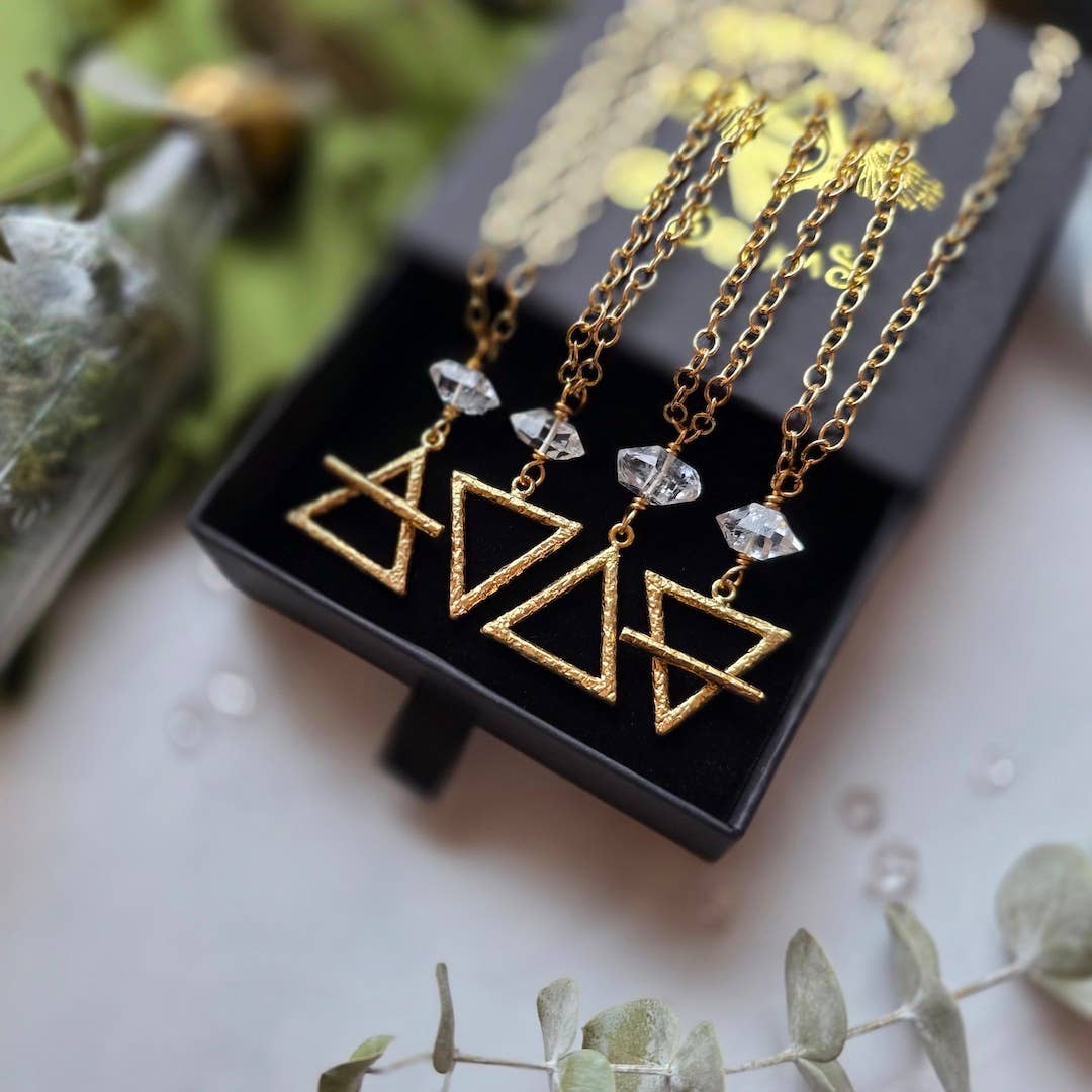 Dreamers of Dreams - Wholesale Pendant/Charm Necklace - Gold Alchemy Element Necklaces Fire, Water, Air, Earth4