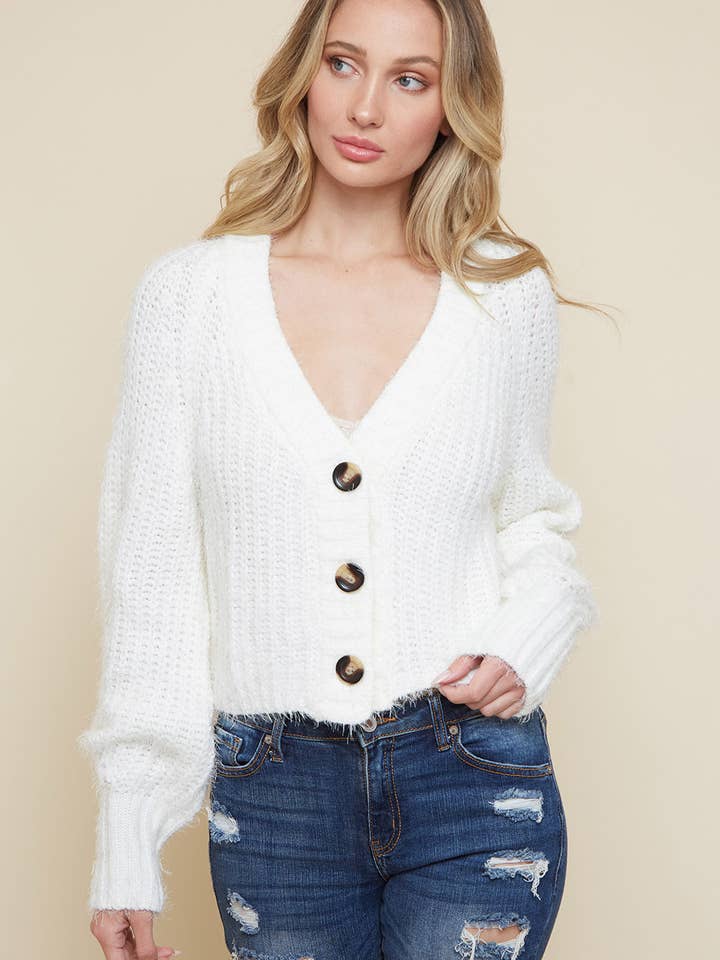 SIJ5168A CREME BOTÃO PARA BAIXO CAMISOLA CASACO por atacado de Saints & Hearts