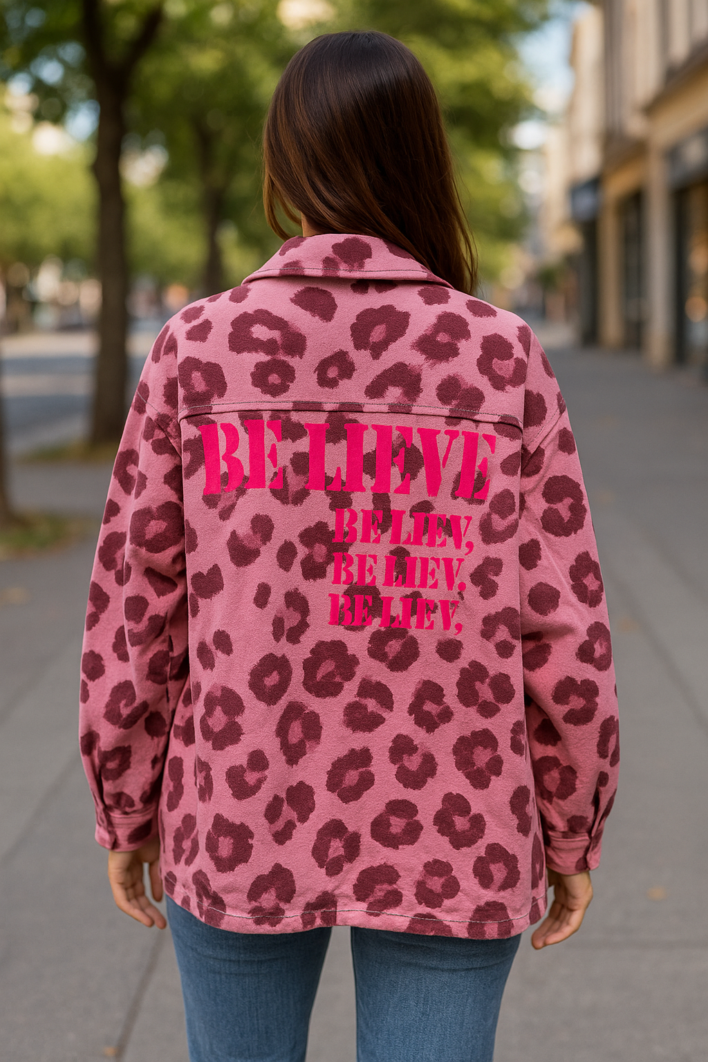 roze Bedrukte jas met lange mouwen voor groothandel op Faire1