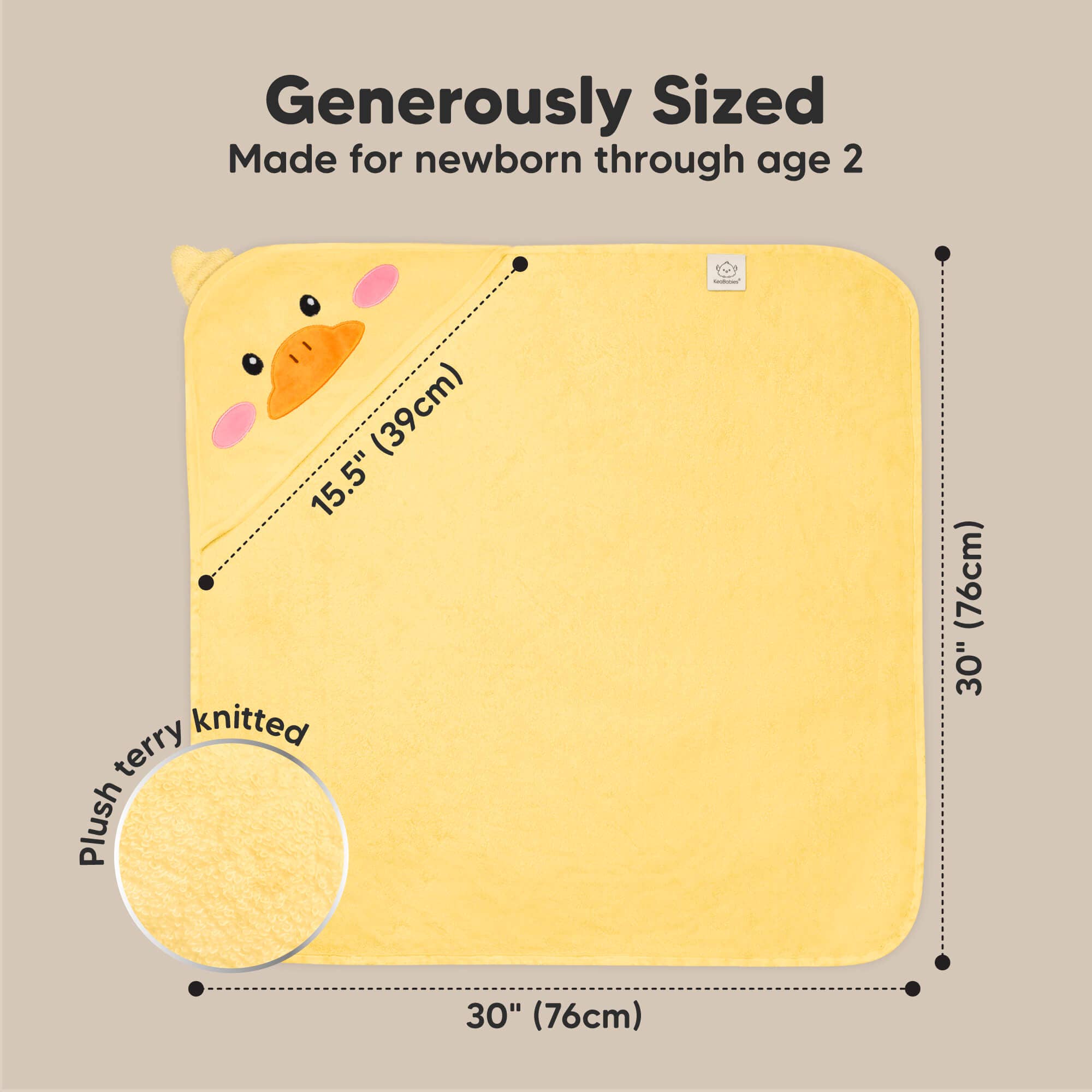 Duck KeaBabies Cuddle Baby Hooded Towel for wholesale on Faire4