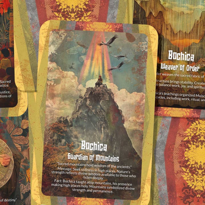 Ibiza Tarot USA – Großhandel Tarot-Karten – Orakel des Bochica Lehrer-Gott-Deck – 22 Karten, Licht & Gesetz2