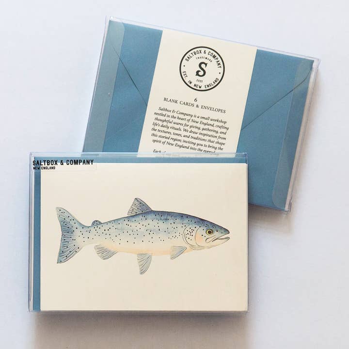 Trucha Azul - Caja de 6 Tarjetas de Nota para venta al por mayor de Saltbox & Company