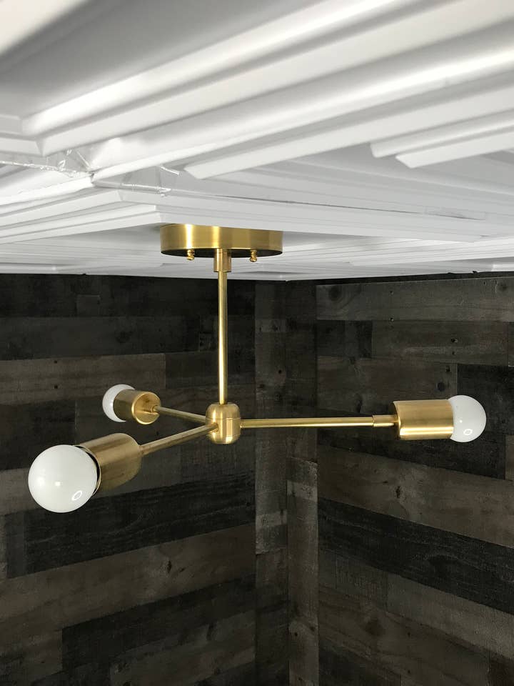 Atlas Modern 3-Light Sputnik Mid-Century Chandelier for wholesale by Lustrous Lumens