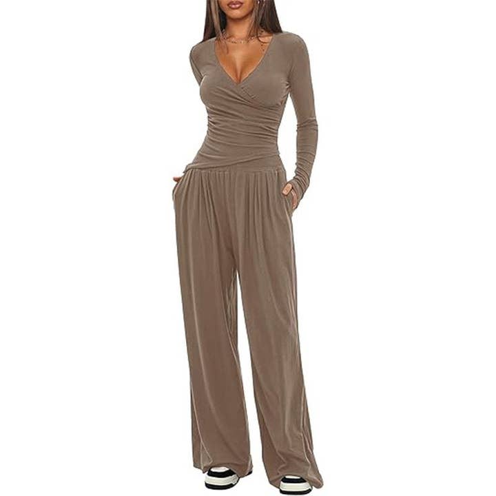 Marayn - Wholesale Top & Pant Set (NOT Loungewear) - Women's - 2025 Autumn Europe America Womens WideLeg Suit3