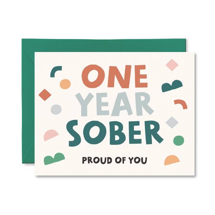 Pretty by Her - Wholesale Congratulations Card - One Year Sober Card - Sobriety Congrats Card0
