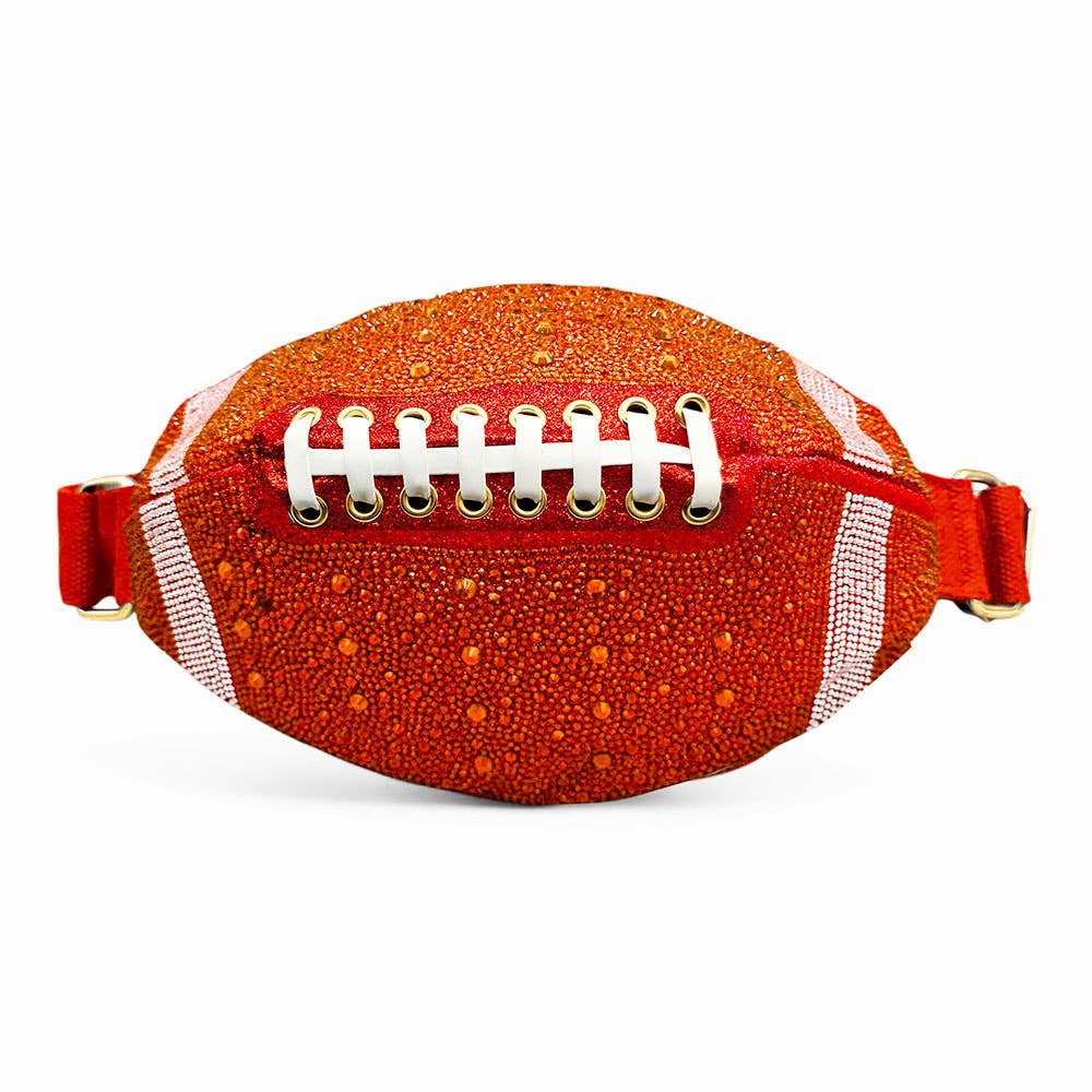 Sensibling Corp. - Wholesale Belt Bag - Women's - Bling Studded Game Day Football Shape Fanny Pack / Sling Bag17