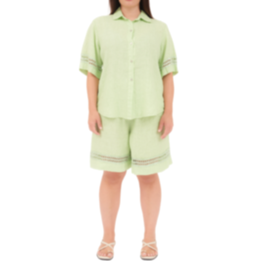 VeraMay – wholesale Top & short set (NOT loungewear) – Women’s – 6709/6713 Menta Vera May Italian Linen Set4